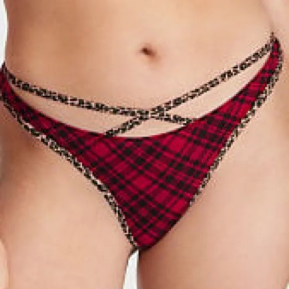 Victoria’s Secret Strappy Plaid Thong NWT - Picture 3 of 12